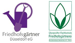 Logokombi "Ich bin von hier", Friedhofsgärtner Düsseldorf und überprüfter Fachbetrieb